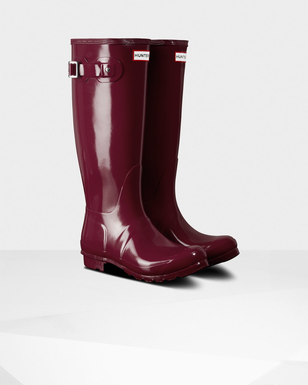 Botas De Altas Original Gloss Hunter Mujer - Rojos - 374865JFM